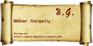 Wéber Gergely névjegykártya